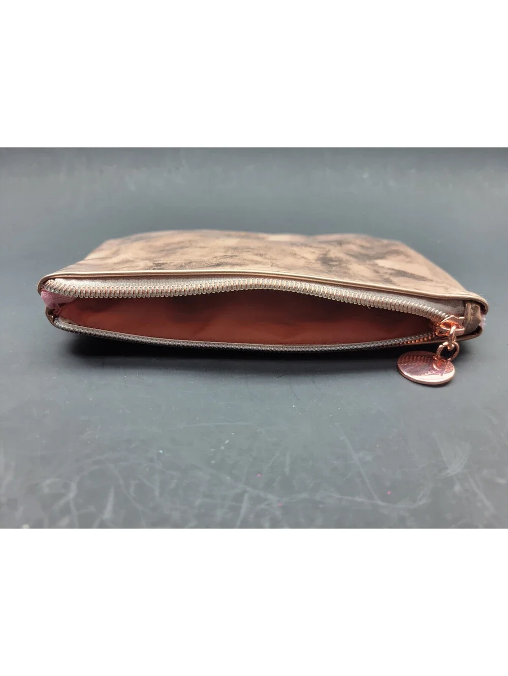 6 x  Reversible Sequin Makeup Cosmetic Pouch Travel Bag Rose Gold / White